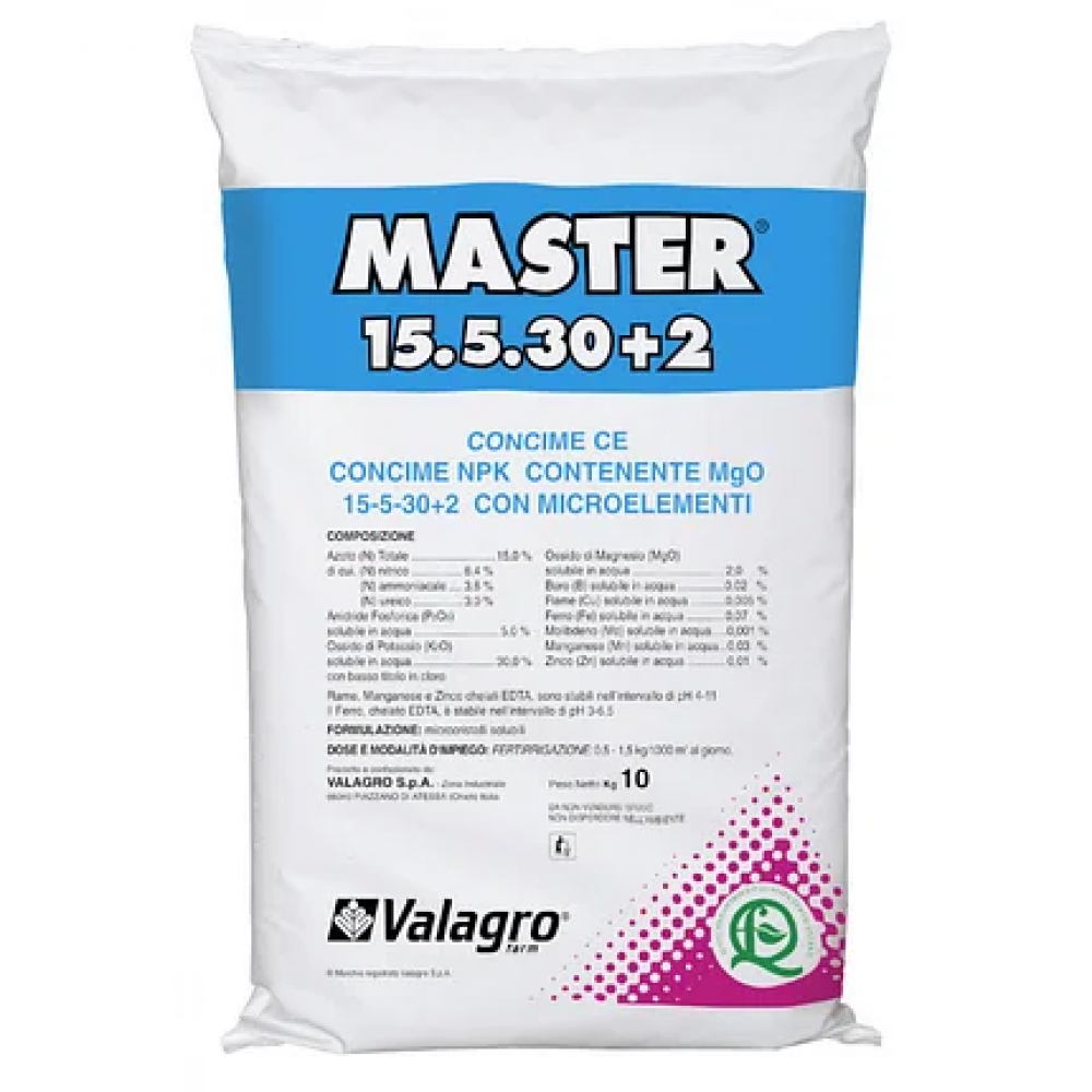 МАСТЕР NPK 15.5.30+2 / MASTER NPK 15.5.30+2 - комплексное минеральное удобрение, Valagro